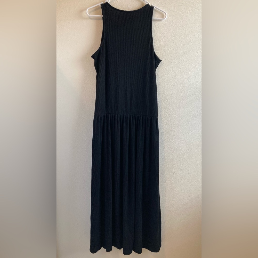 NWT Universal Thread Black Sleeveless Ribbed Maxi Dress with Drop Waist Size M - Picture 4 of 5